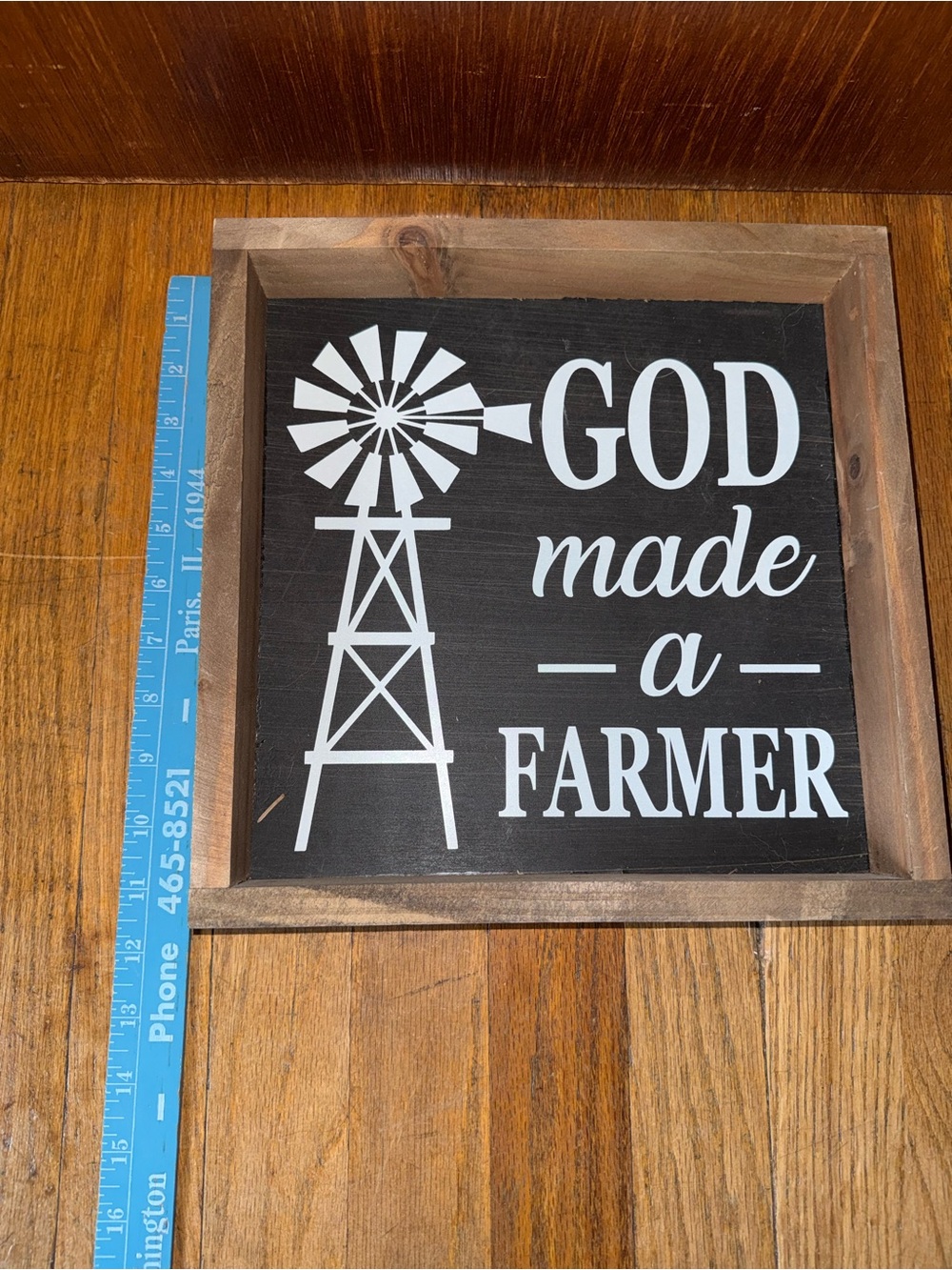 God Made a Farmer Black & White Wall Sign